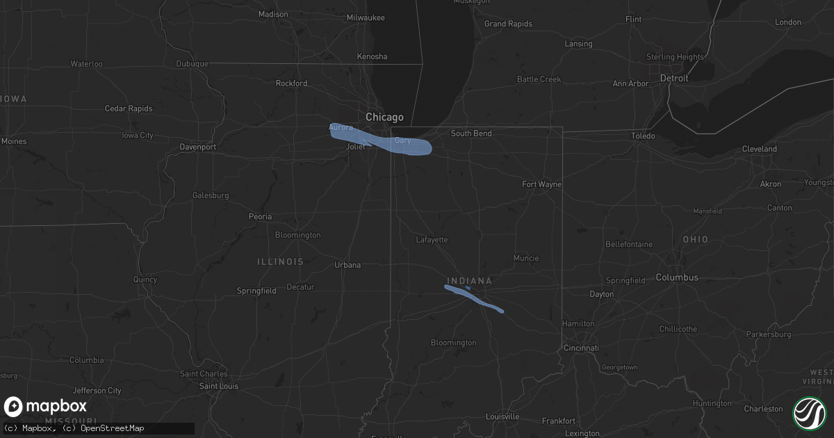 Hail map in Illinois on March 25, 2022