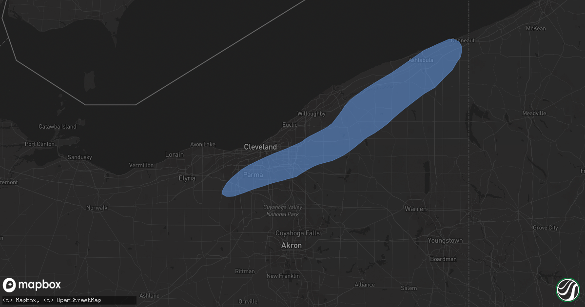 Hail map in Beachwood, OH on March 25, 2023