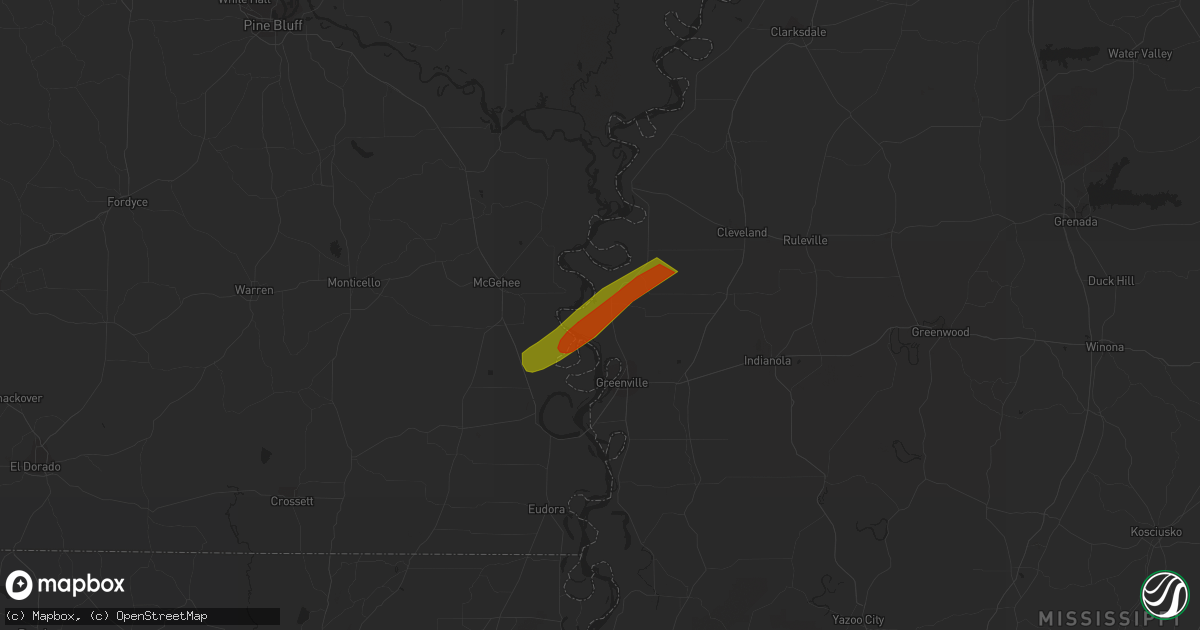 Hail map in Dermott, AR on March 25, 2023