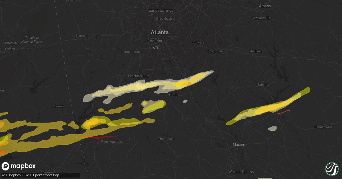 Hail map in Griffin, GA on March 25, 2023