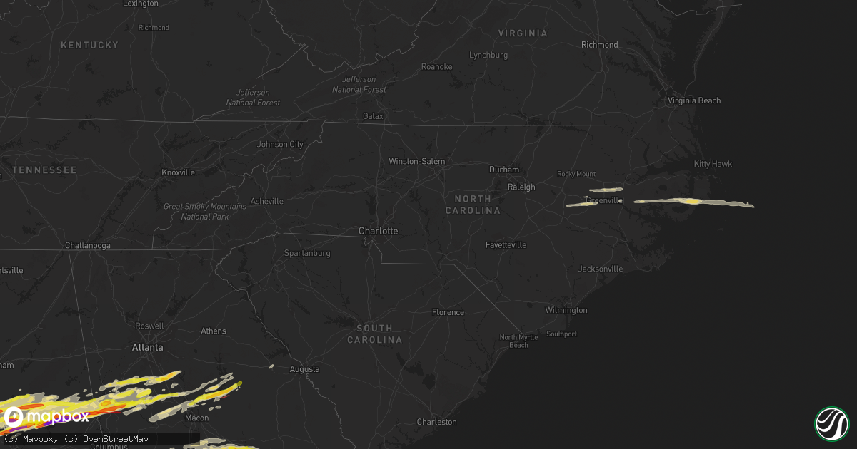Hail map in North Carolina on March 25, 2023