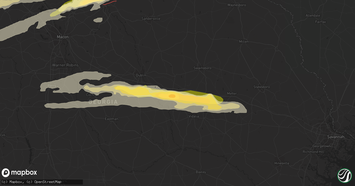 Hail map in Soperton, GA on March 25, 2023