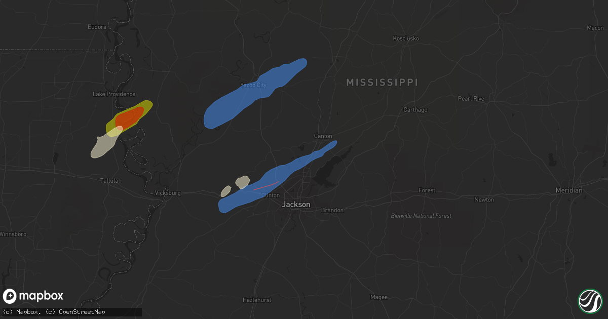 Hail map in Madison, MS on March 25, 2024
