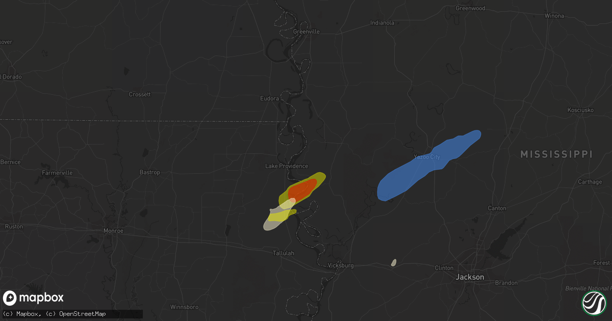 Hail map in Mayersville, MS on March 25, 2024
