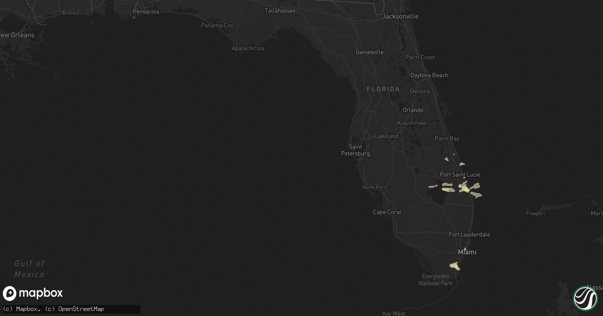 Hail map in Florida on March 25, 2025