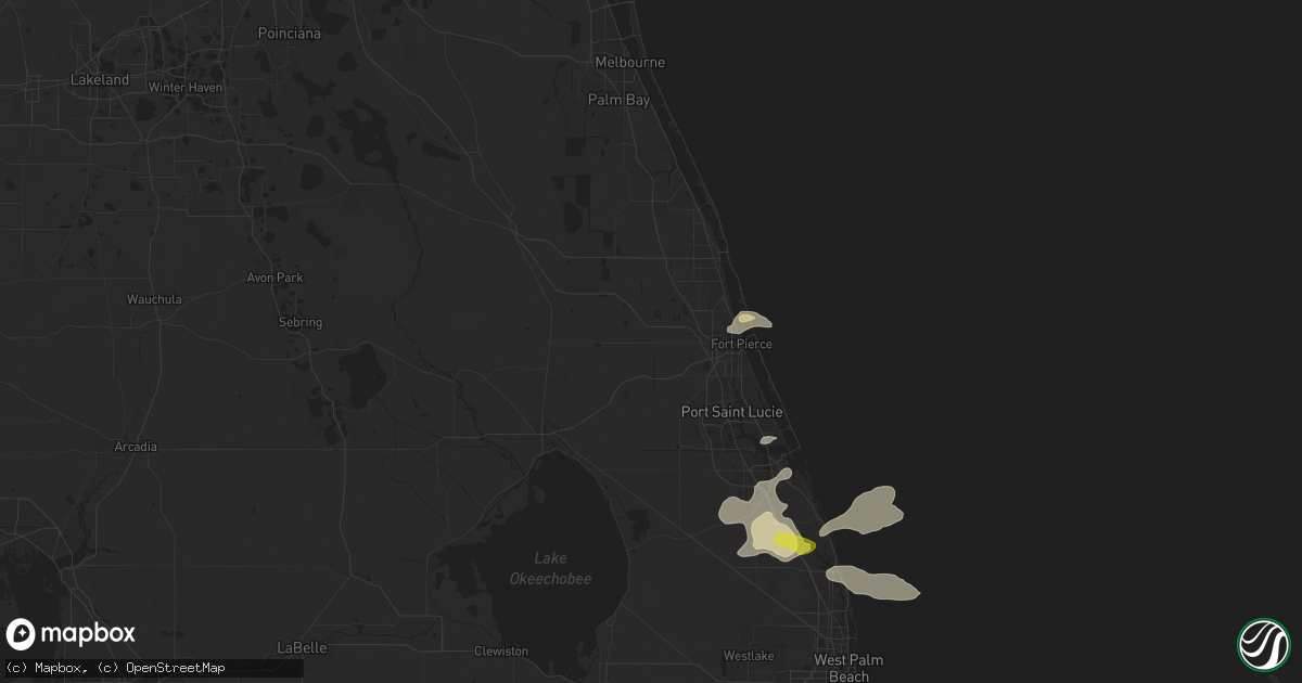 Hail map in Fort Pierce, FL on March 25, 2025