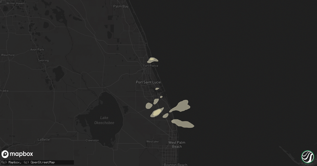 Hail map in Jensen Beach, FL on March 25, 2025