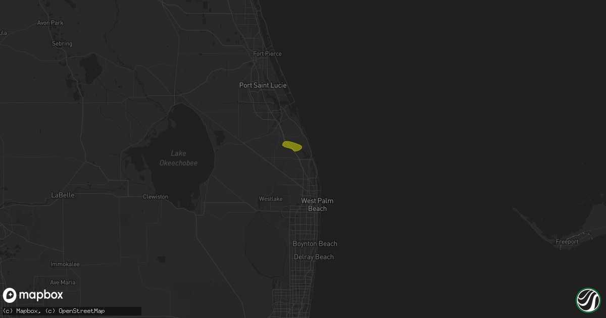 Hail map in Jupiter, FL on March 25, 2025