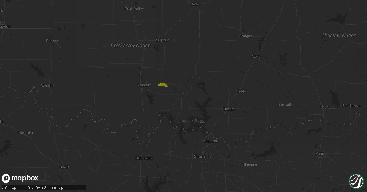 Hail map in Madill, OK on March 25, 2025