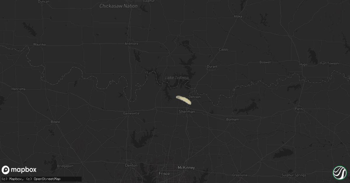 Hail map in Pottsboro, TX on March 25, 2025