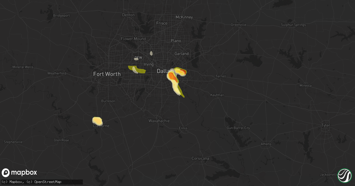 Hail map in Wilmer, TX on March 25, 2025