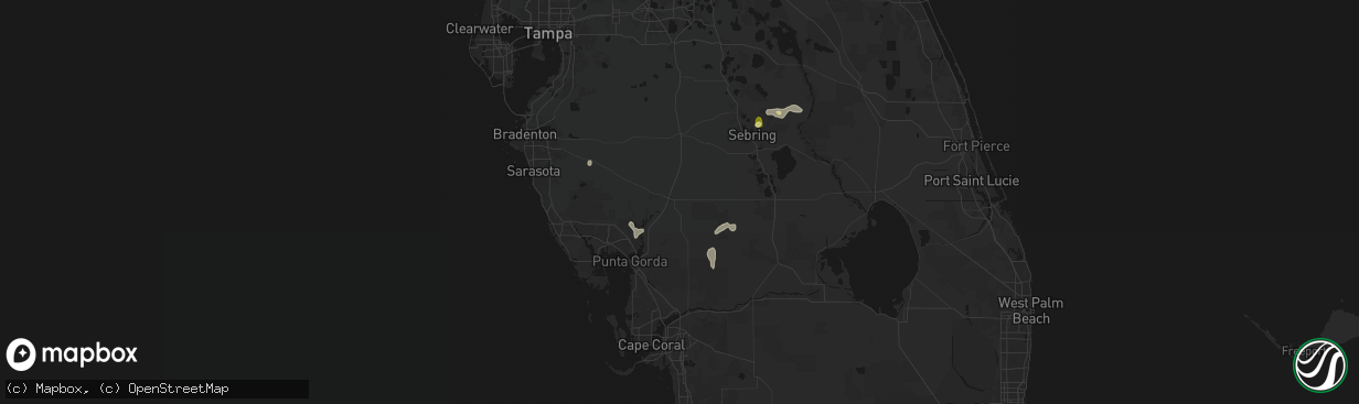 Hail map in Arcadia, FL on March 25, 2026