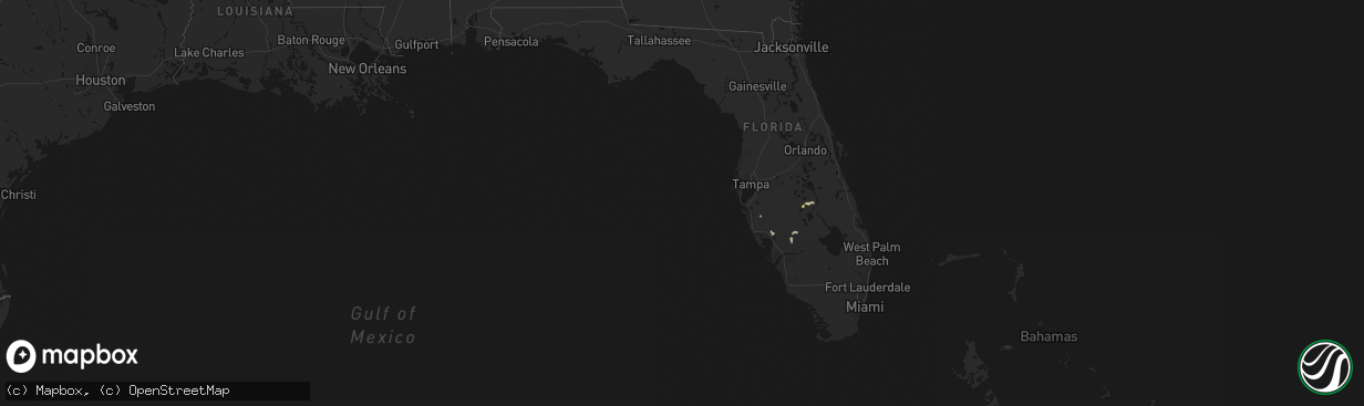 Hail map in Florida on March 25, 2026