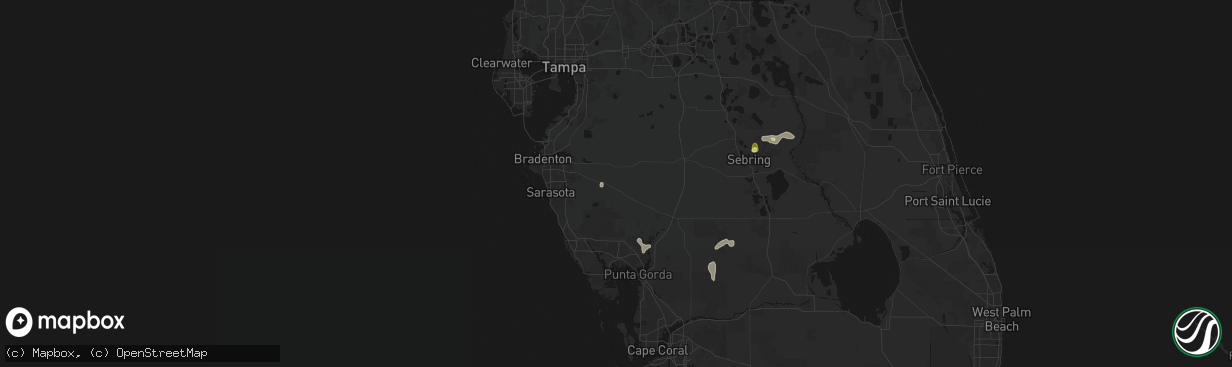 Hail map in Myakka City, FL on March 25, 2026