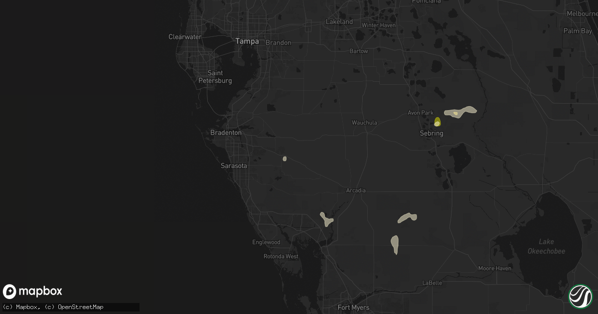 Hail map in Myakka City, FL on March 25, 2026
