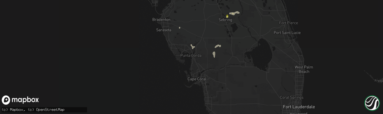 Hail map in Punta Gorda, FL on March 25, 2026