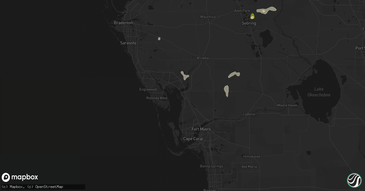 Hail map in Punta Gorda, FL on March 25, 2026