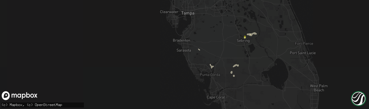 Hail map in Sarasota, FL on March 25, 2026