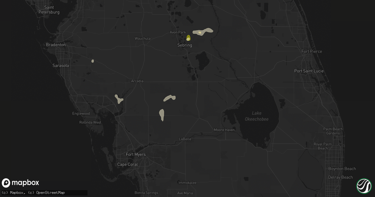 Hail map in Venus, FL on March 25, 2026