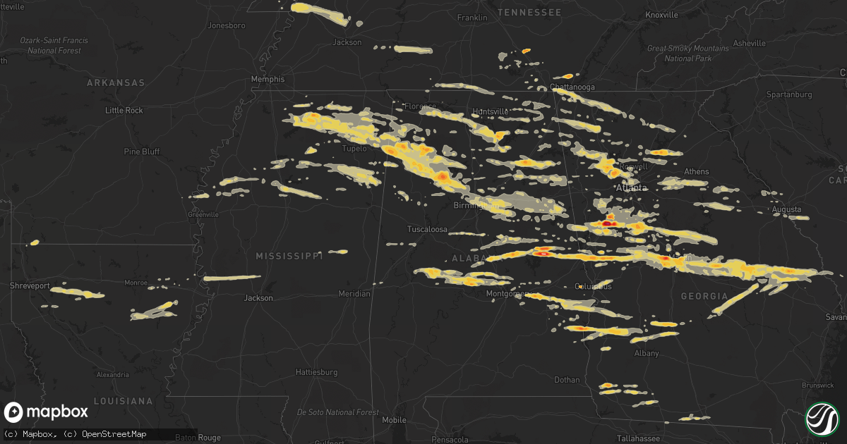 Hail map on March 26, 2011