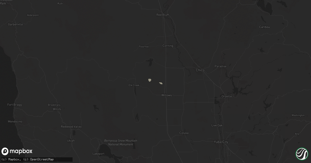 Hail map in Willows, CA on March 26, 2014