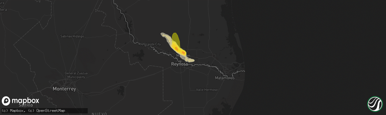 Hail map in Donna, TX on March 26, 2015