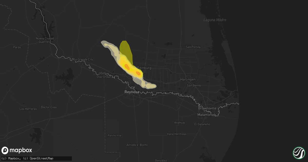 Hail map in Donna, TX on March 26, 2015