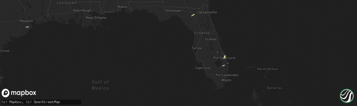 Hail map in Florida on March 26, 2015