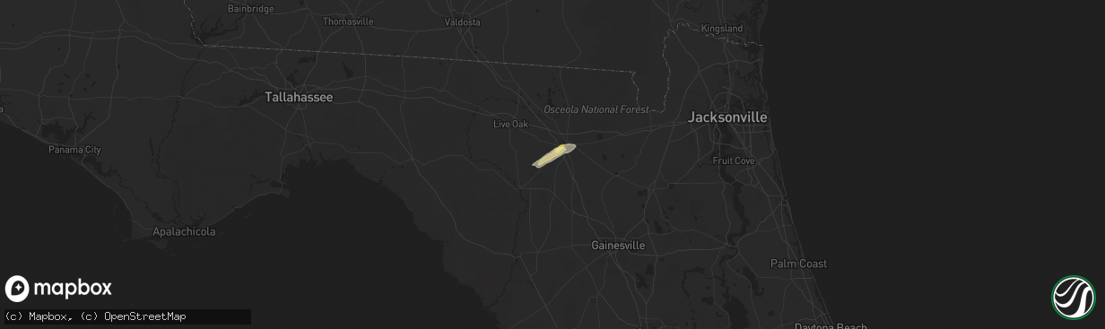 Hail map in Lake City, FL on March 26, 2015