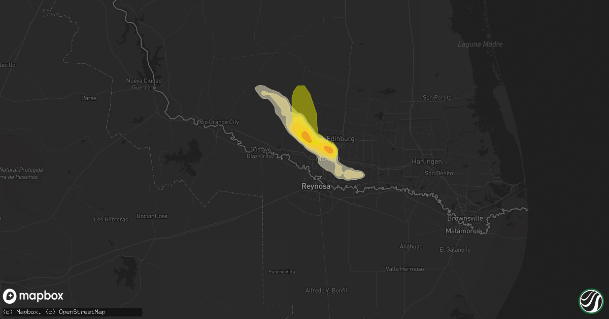 Hail map in Mission, TX on March 26, 2015