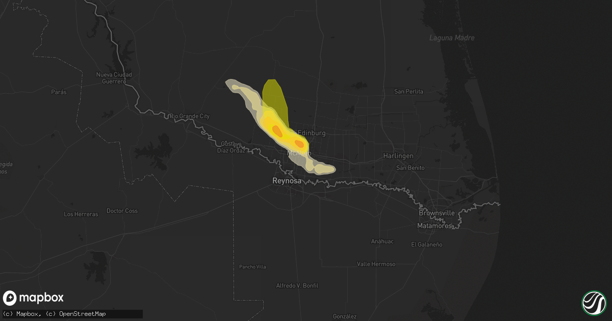 Hail map in Pharr, TX on March 26, 2015