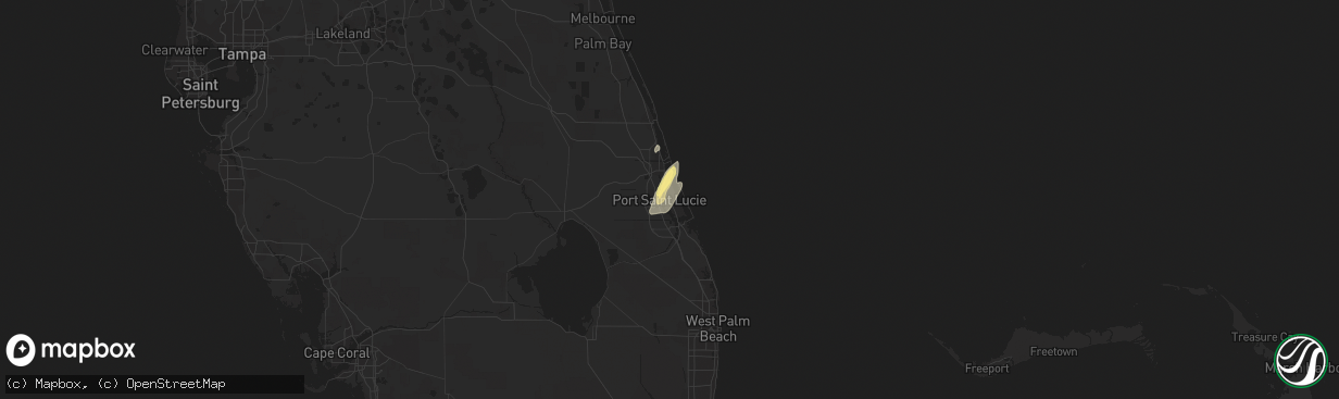 Hail map in Port Saint Lucie, FL on March 26, 2015