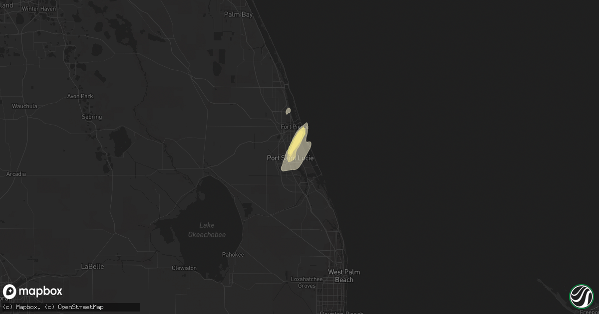 Hail map in Port Saint Lucie, FL on March 26, 2015