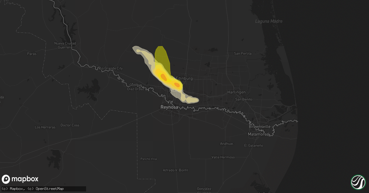 Hail map in San Juan, TX on March 26, 2015