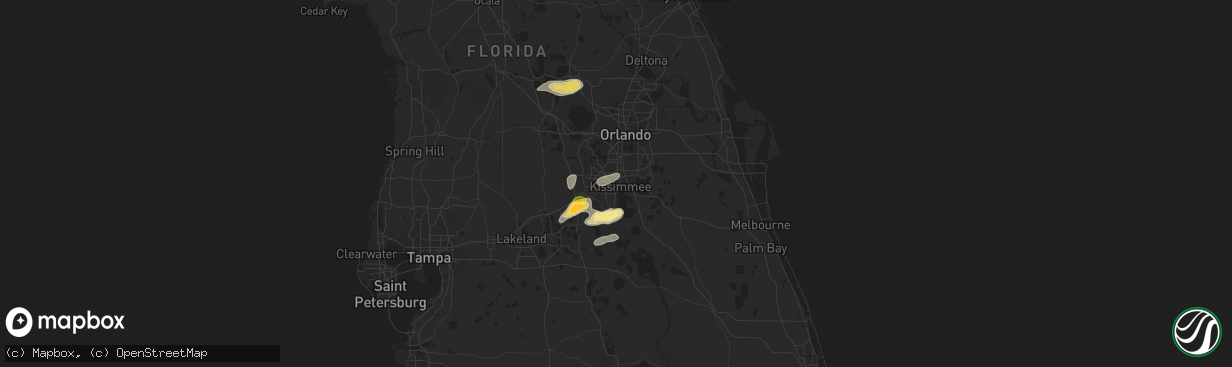 Hail map in Kissimmee, FL on March 26, 2016