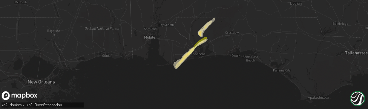 Hail map in Lillian, AL on March 26, 2016