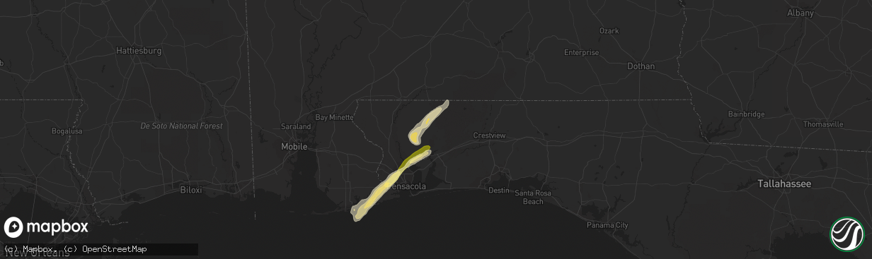 Hail map in Milton, FL on March 26, 2016
