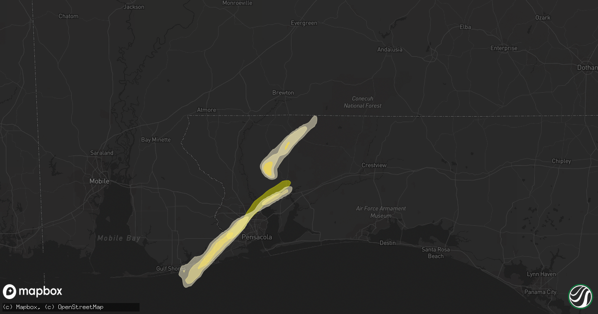 Hail map in Milton, FL on March 26, 2016