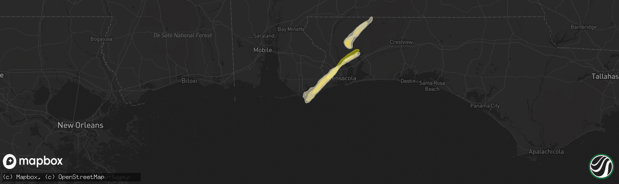 Hail map in Orange Beach, AL on March 26, 2016
