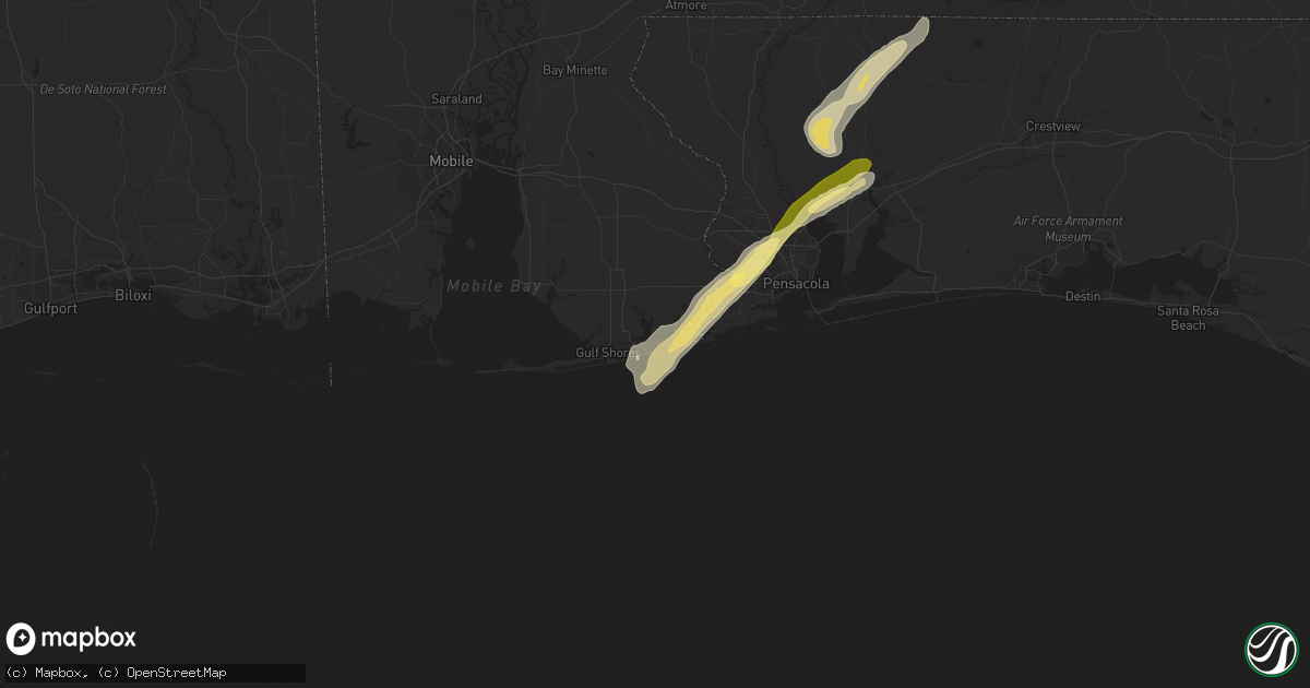 Hail map in Orange Beach, AL on March 26, 2016