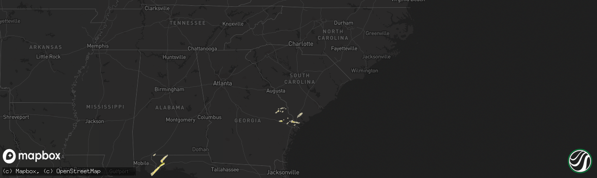 Hail map in South Carolina on March 26, 2016