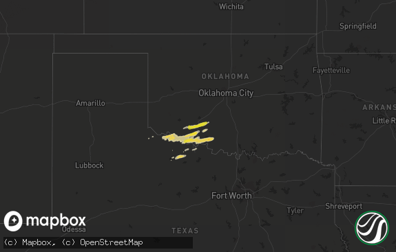 Hail map preview on 03-26-2016