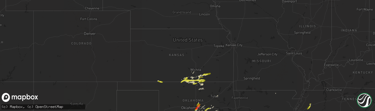 Hail map in Kansas on March 26, 2017