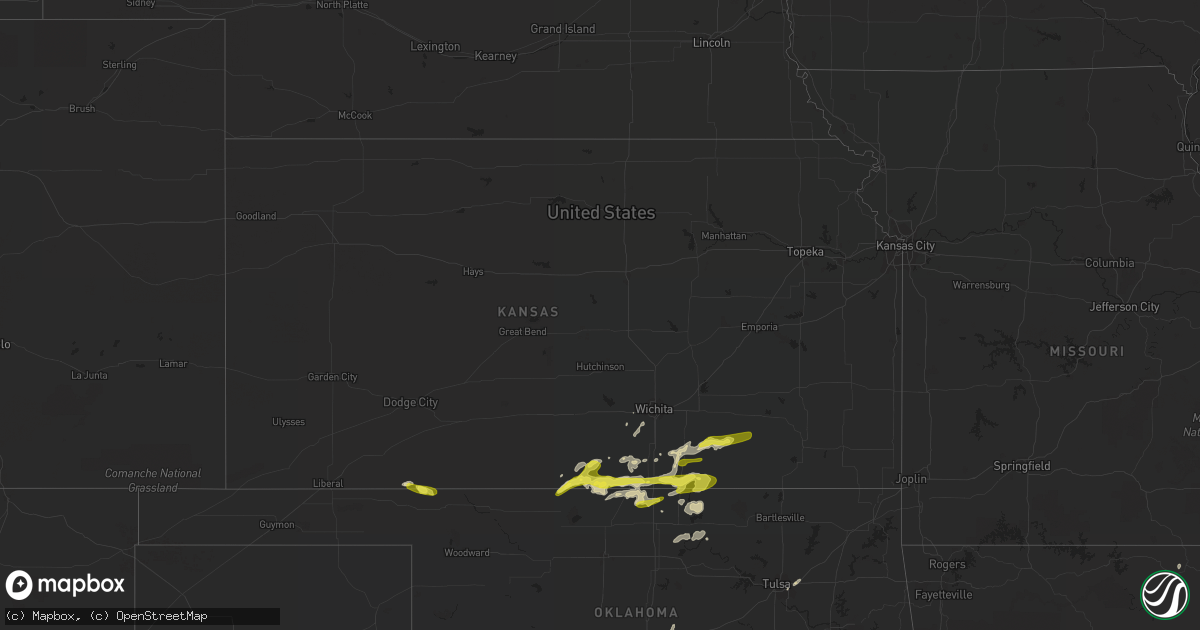 Hail map in Kansas on March 26, 2017