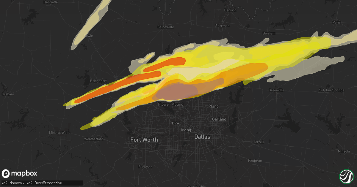 Hail map in Lake Dallas, TX on March 26, 2017