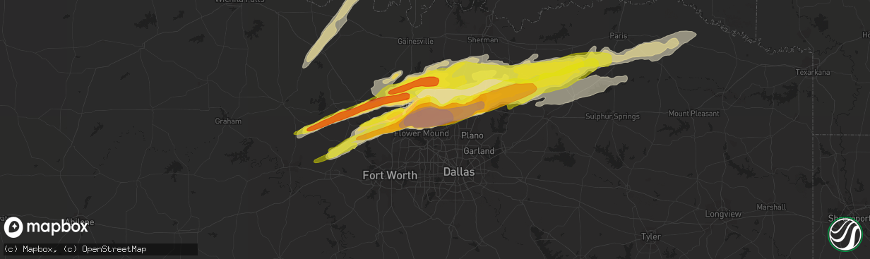 Hail map in Lewisville, TX on March 26, 2017