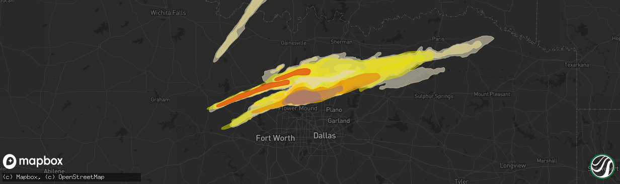 Hail map in Little Elm, TX on March 26, 2017