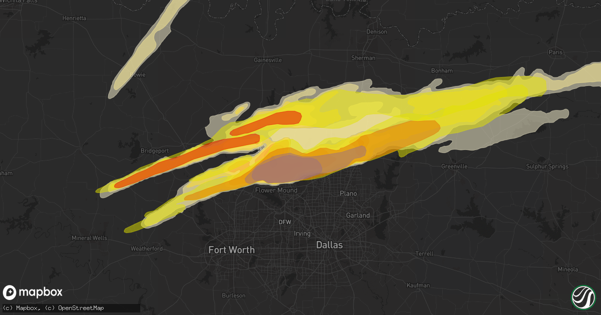 Hail map in Little Elm, TX on March 26, 2017