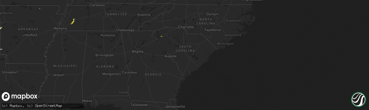 Hail map in South Carolina on March 26, 2017