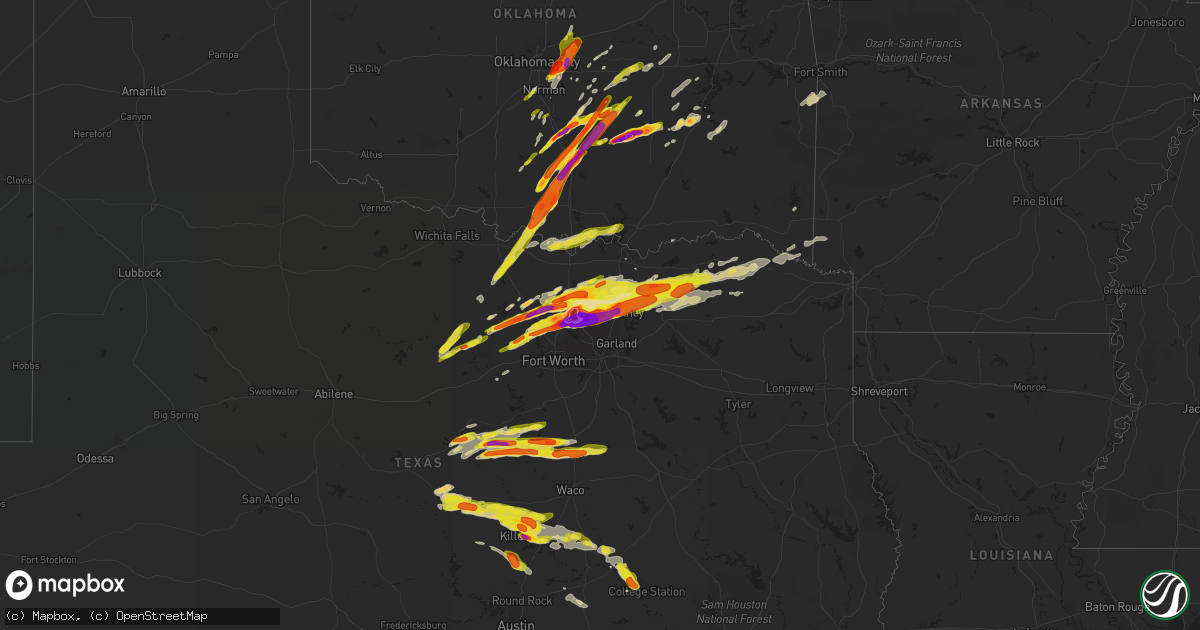 Hail map on March 26, 2017